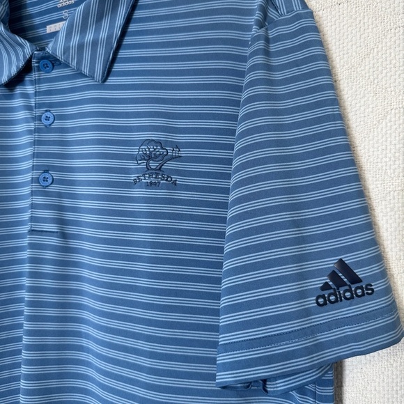 Adidas Golf Polo Shirt Blue Stripe Men’s S – Bethesda Logo - Picture 3 of 8